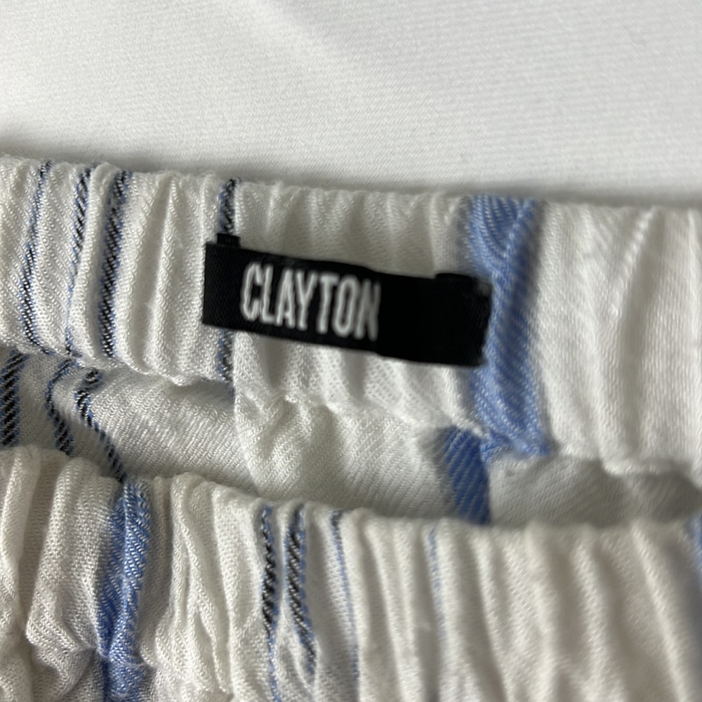 🌸Revolve Clayton Cornflower Blue White Striped Maxi High Split Slit Skirt Small - Picture 10 of 13